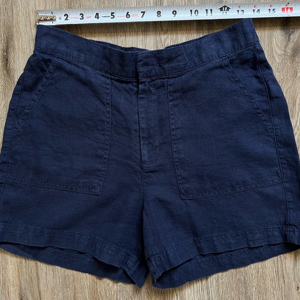 Rachel Zoe High Waist Blue linen Shorts Size Small. - Picture 4 of 7